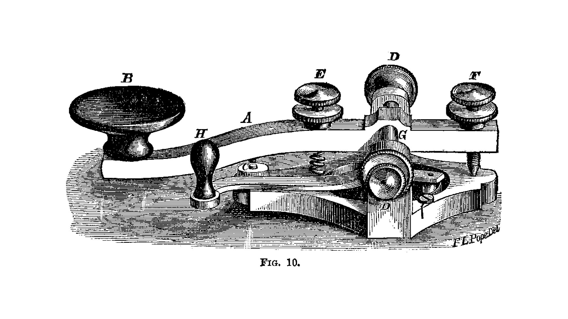 patent image for an early morse telegraph key