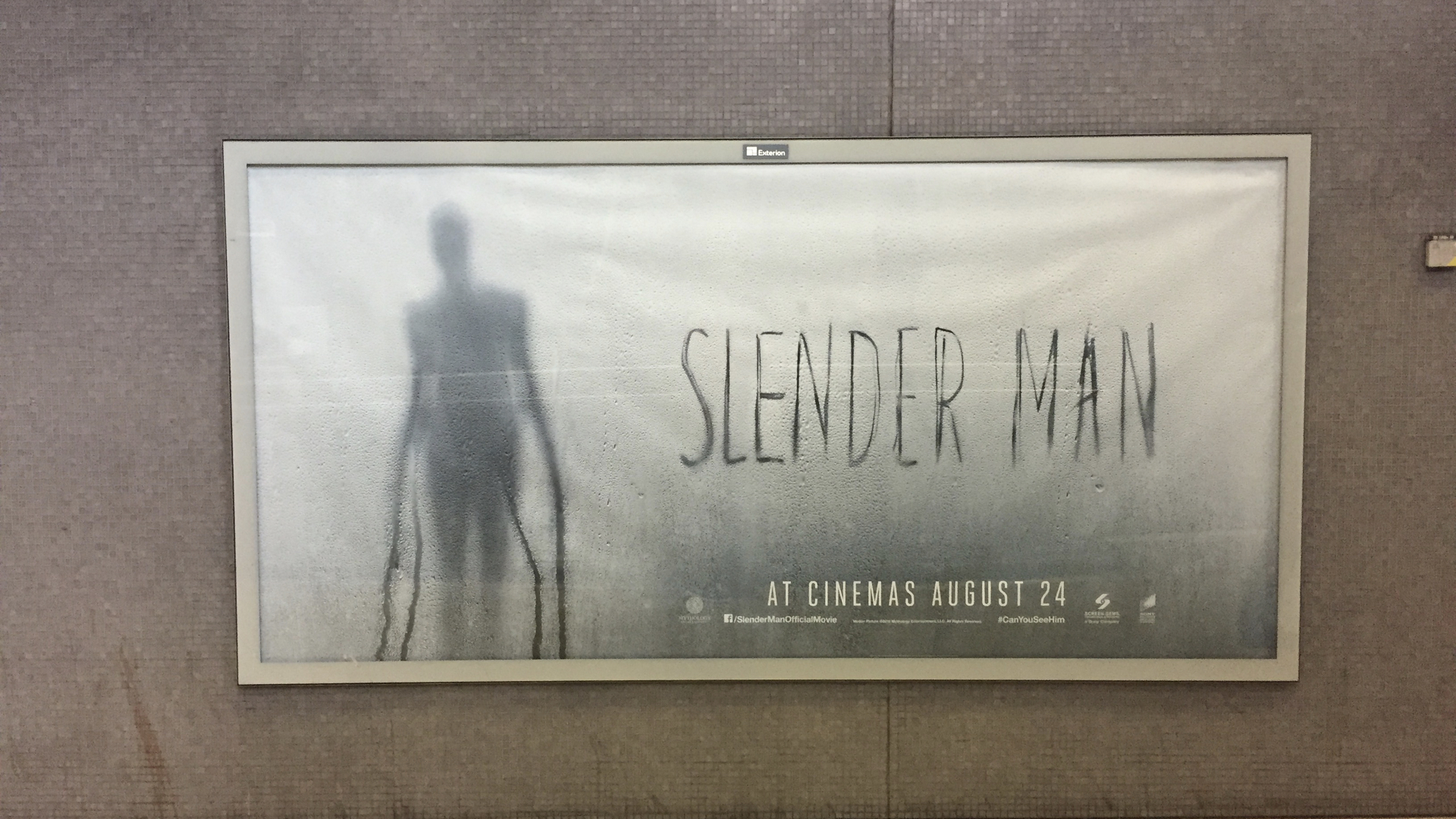 a photo of a poster for the Slender Man movie